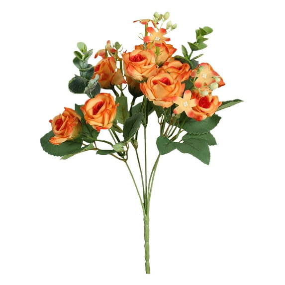 LHWEN Artificial Rose Bouquet Small Bouquet of 10 Realistic Roses Perfect for Wedding Decoration and Home Decor Suitable for Weddings Parties Bedrooms Offices and Restaurants