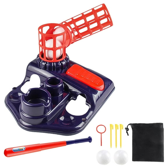 LHWEN Baseball Pitching Machine for Kids Adjustable Bat Fun Educational Training Tool Ideal Baseball Toy for Boys and Girls Encourages Hitting Skills Made of PP Material Easy to Use Automatic Feeder