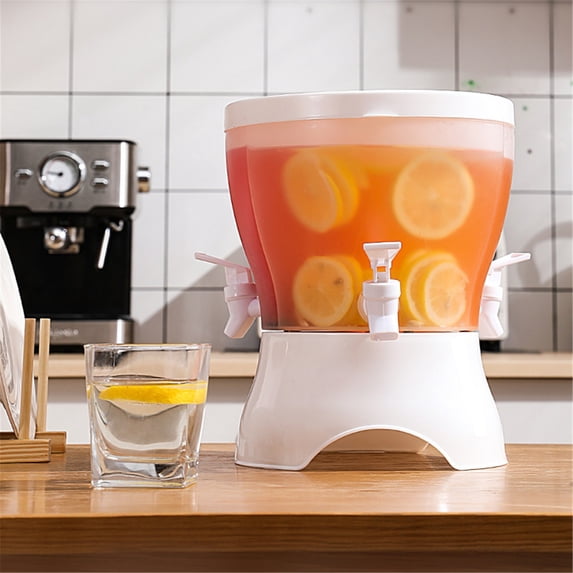 LHWEN Beverage Dispenser For Fridge Rotating Plastic Drink Dispenser With Spigot 3 Grids Cold Kettle Refrigerator Iced Lemonade Containers Detachable Drink Dispenser Large Capacity Compact