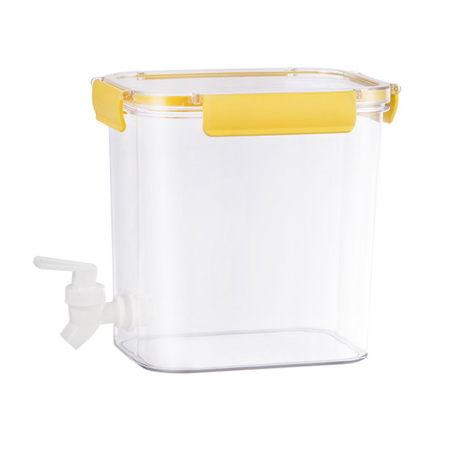 LHWEN Beverage Dispenser With Lid And Faucet 3.5L Food Grade Plastic Refrigerator Dispenser For Lemonade Cold Juice Iced Tea Injection Cooler Easy Pour Fits Most Fridges Large Opening Quick Lock Seal