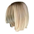thumbnail image 1 of LHWEN Blonde Bob Wig Short Straight Human Hair for Women Gold Comfortable Adjustable Daily Wear Party Soft Breathable High Temperature Silk, 1 of 5