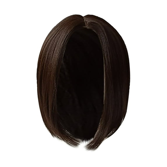 LHWEN Brazilian Virgin Straight Bob Human Hair Wig for Black Women Bleached Knots Pre Plucked Short Center Parting Wig Realistic and Soft High-Temperature Fiber Natural Look Comfortable and Breathable