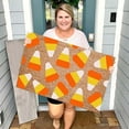 thumbnail image 1 of LHWEN Candy Corn Halloween Doormat Funny Cute Welcome Friends Door Mat New Home Low-Profile Design Perfect Size Outdoor Indoor Entryway Rug Custom Pattern Ideal for Patio Porch Garage, 1 of 5