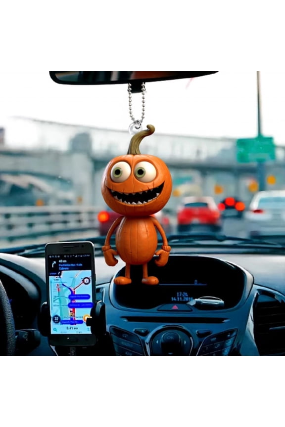 Car Hanging Decor Halloween Pumpkin Man Ornament Gifts Acrylic Pendant DIY Home Decorations Unique Design Car Accessories Keychain Window Decoration Wind Chime Multiple Strong Acrylic