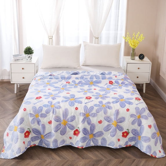 LHWEN Cartoon Cool Quilt Comfort Blanket Soft Comfortable Warm Seamed Edge Summer Nap Blanket Gift Baby Toddler Gender Neutral Organic Cotton Machine Washable Sensitive Skin Makeup Removal Ultra
