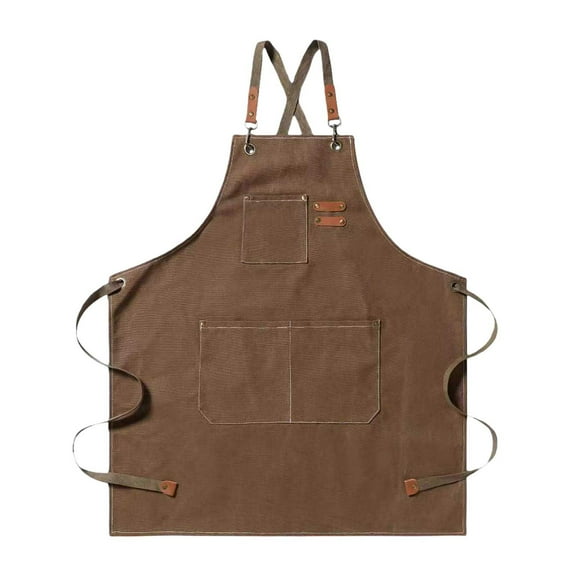 LHWEN Chef Apron for Men and Women with Large Pockets Canvas Back Cotton Adjustable Straps for Cooking Baking BBQ Gardening Woodworking Welding and Multi-functional Perfect for Holidays and Birthdays
