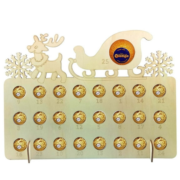 LHWEN Chocolate Countdown Calendar for Christmas Parties Children's Gifts Festive Table Decorations Resin Figurines Advent Calendar for Holiday Celebrations Elegant Design for Home Bedroom Ideal Gift