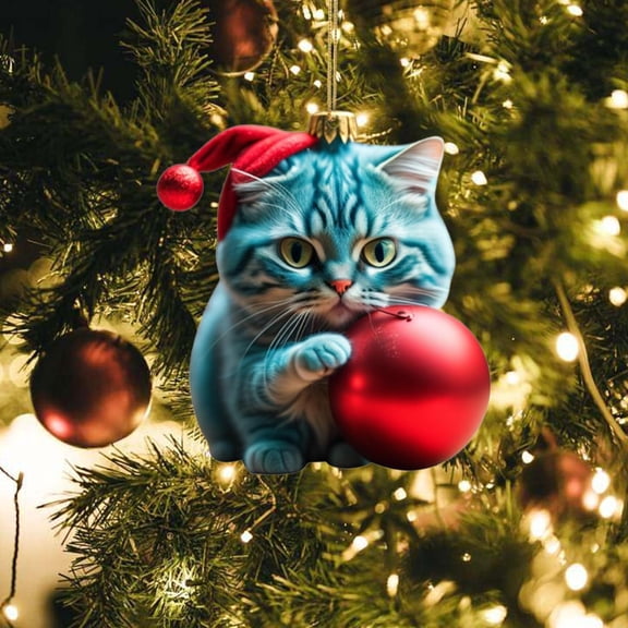LHWEN Christmas Creative Car Pendant Backpack Pendant Home Decoration Gift Material with Comfortable Feel and Tough Texture Exquisite Design Featuring Cute Cat Image and Unique Shape Perf