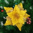 thumbnail image 1 of LHWEN Christmas Decorations Glitter Flower Ornaments Large Sparkling Baubles Christmas Tree Hanging Party Home Decor for Christmas Trees Wreaths Holiday Wedding Party Set of 5 Pcs Beautiful Festive, 1 of 4