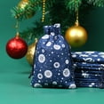 thumbnail image 1 of LHWEN Christmas Drawstring Gift Bag Cotton Linen Candy Storage Bag Snowflake Design 10X14CM Santa Sack Canvas Pouch for Holiday Gifts Fireplace Decor Personalizable Pocket for Candy and Small Gifts, 1 of 6
