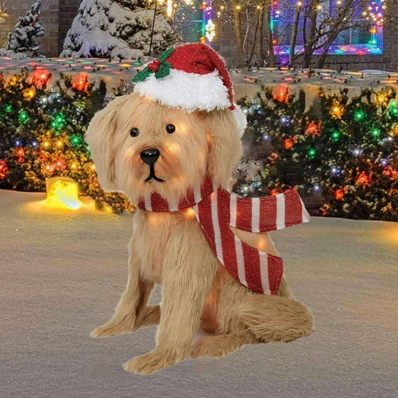 LHWEN Christmas Light Up Yard Decor 2D Acrylic Rooster Garden Stake with Lights Festive Outdoor Decoration for Patio Lawn Pathway Holiday Realistic Garden Sculpture Animal-Themed Christmas Decoration