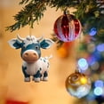 thumbnail image 1 of LHWEN Christmas Ornament Cute Cartoon Cow Car Pendant Home Tree Decoration Christmas Tree Ornament for Family Friends Birthday Valentine Gift Hanging Decor for Backpack Door Window School Bag, 1 of 6