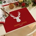 thumbnail image 1 of LHWEN Christmas Placemats 32x21 cm Red Polyester Linen Holiday Table Mats Snowflake Design Washable and Seasonal Winter Decor for Dining Table Ideal for Daily Use Parties and Receptions Wrinkle-Proof, 1 of 3