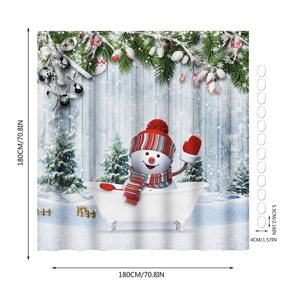 LHWEN Christmas Shower Curtain Funny Crazy Patterns Bathroom Decor Print Polyester Holiday Gift for Friends Unique Design Washable Easy Care Custom Size Available Create Festive Atmosphere