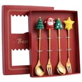 thumbnail image 1 of LHWEN Christmas Tableware Set Stainless Spoon and Fork Gift Set with Festive Pendants Dessert Coffee Spoons Unique Holiday Utensils for Parties and Gatherings Perfect Christmas Gift in Decorative Box, 1 of 8