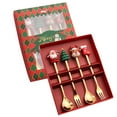 thumbnail image 1 of LHWEN Christmas Tableware Set Stainless Spoon and Fork Gift Set with Festive Pendants Dessert Coffee Stirring Spoons Unique Holiday Kitchen Utensils Perfect for Parties and Gifts Festive Box Included, 1 of 1