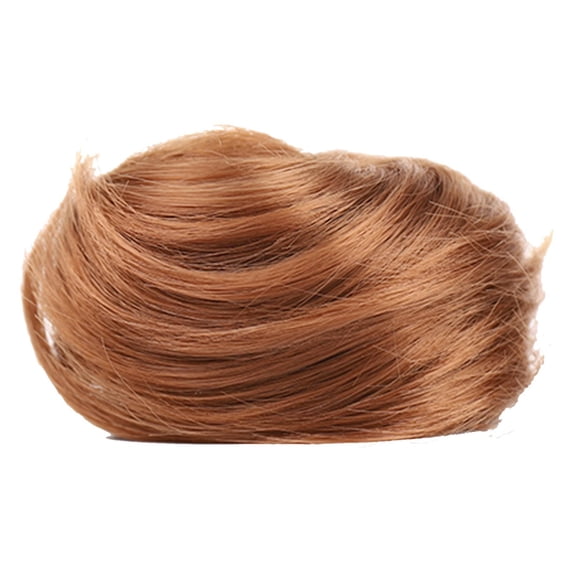 LHWEN Clip Wrap Wig Small Wrap Ball Head Wig Female Straight Hair Circle Black Brown Dished Hair Fluffy And Natural Beauty Salon Straight Hair Fun Lace Wavy Curls Braided Hair Synthetic Hair
