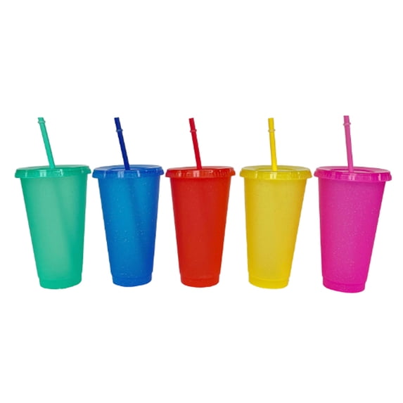 LHWEN Color Changing Plastic Cup 24oz with Lid and Large Capacity Temperature Sensing PP Tumbler Reusable and Dishwasher Perfect for Iced Coffee Juice and Cold Beverages Ideal for Kids and Adults Fun
