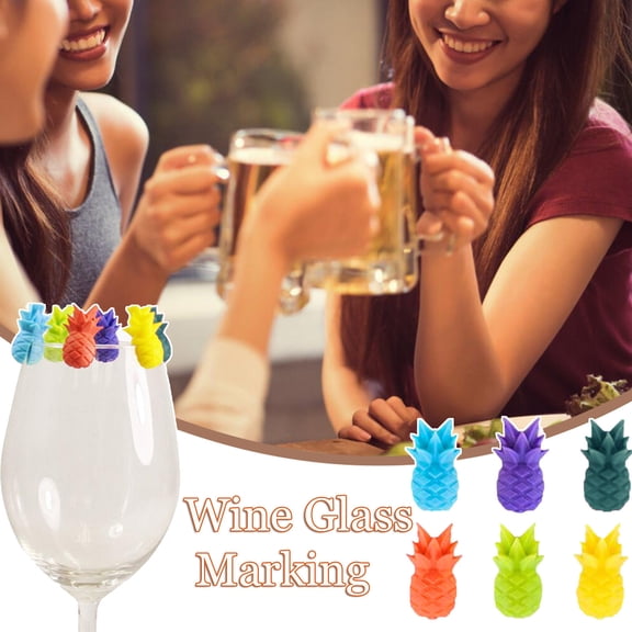 LHWEN Colorful Silicone Wine Glass Markers Set of 6 Food Grade Silicone Assorted Colors Reusable and Easy to Use Perfect for Parties Weddings Bars And More Distinguish Your Drink with Style