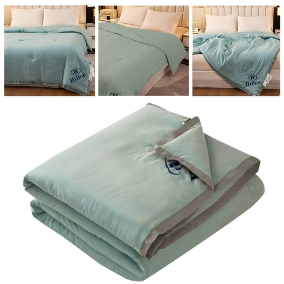 LHWEN Comforter Double Cold Tech Fabric Blanket Night Sweats Hot Sleepers Soft Breathable Silk Smooth Lightweight Grey Summer Comforter Queen Technology Arc-chill Fabric Quick Heat Absorption