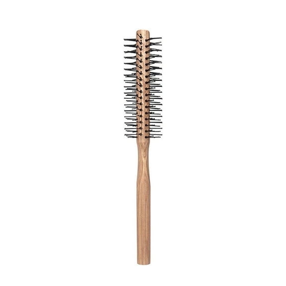 LHWEN Curling Comb Household Inside Buckle Wood Roller Round Comb for Men and Women Anti-Static Detangling Volumizing Hair Stylist Tool Straight Hair Non-Slip Handle for Comfortable Styling Scalp