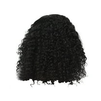 LHWEN Curly Human Hair Wig Glueless Lace Front Human Hair Beauty Salon Straight Hair Fun Lace Wavy Curls Braided Hair Synthetic Hair bohon Perfect for Party Everyday