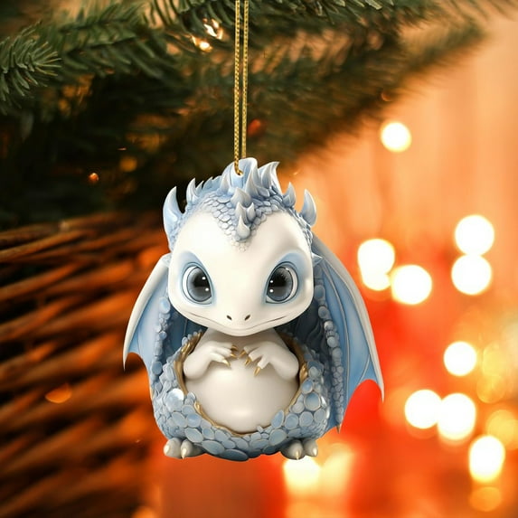 LHWEN Dinosaur Christmas Tree Cute Dragon Carving Flat Ornament Festive Car Decorations Personalized Durable Decor for Walls Doors Lightweight Easy to Install Reusable Holiday Display