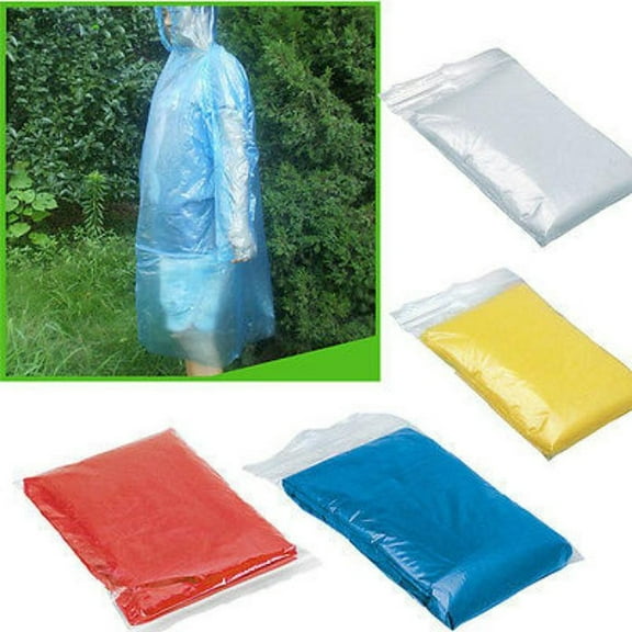 LHWEN Disposable Emergency Raincoat Hood for Adults Lightweight Portable Rain Gear for Hiking Camping Outdoor Events One Size Fits All 60PCS/80PCS Compact Foldable PE Material Rain Ponchos for Travel