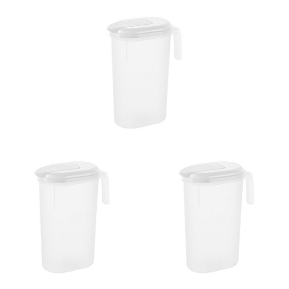 LHWEN Drink Dispenser for Fridge 1 Gallon Beverage Container with Spigot Cold Water Pitcher for Parties Lemonade Juice Jug Food-Grade PP ABS Material Sealed and Leak-Proof Easy to Use and Clean 3PCS