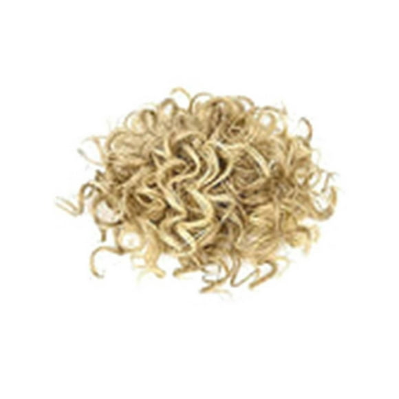 LHWEN Elastic Drawstring Loose Short Curly Bun High Temperature Silk Hair Bag and Messy Hair Ponytail Rope Natural Look Easy to Wear for Daily Use Parties Travel Stylish and Comfortable