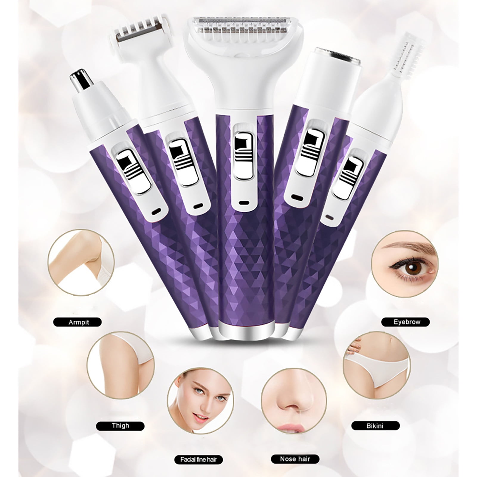 LHWEN Eyebrow Trimmer Women's 5 In 1 Multi Function Hair Remover ...