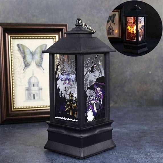 LHWEN Festival LED Halloween Square Wind Lights Battery Powered Indoor Outdoor Bar Decoration for Home Parties Holiday Prom Desk Table Patio Fence Hanging Halloween Themed Decor IP44 Candle