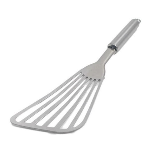 LHWEN Fish Spatula Food Grade Stainless Steel Fish Turner Steak Flipping Shovel Heat- Rustproof Slotted Design for Grease Hanging Hole for Easy Storage Multipurpose Kitchen Tool 32.5cm x 8cm Perfect