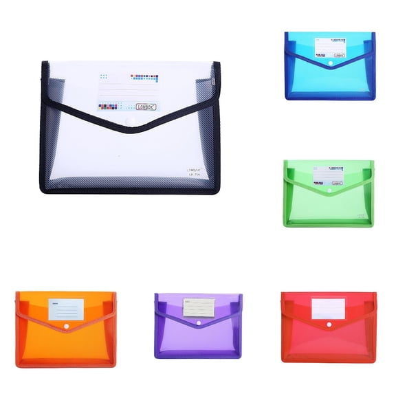 LHWEN Folder File With Snap Document Wallet Expanding File Button Folder Stationery Large Capacity Plastic Expandable Legal Size 13x10 inches Holds 800 Pages Canvas Cloth Gusset School Home US 6PC