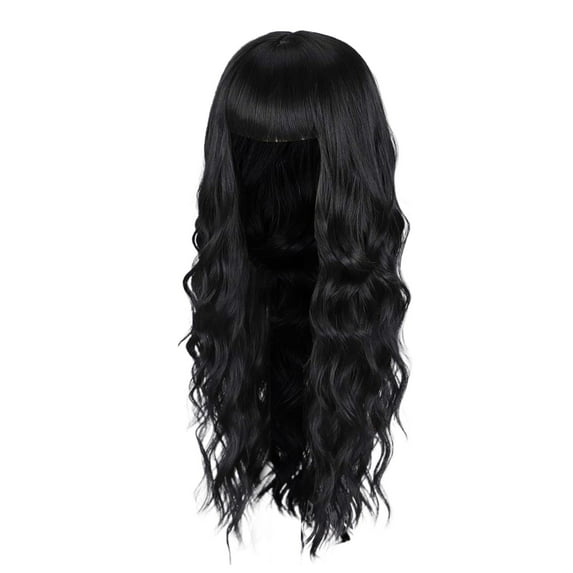 LHWEN Gradient Color Wig Women's Dark Roots 26 Inch Long Wavy Curly Synthetic Heat Fiber Natural Look Adjustable Cap for Parties Daily Wear Travel Shopping Fashionable and Soft