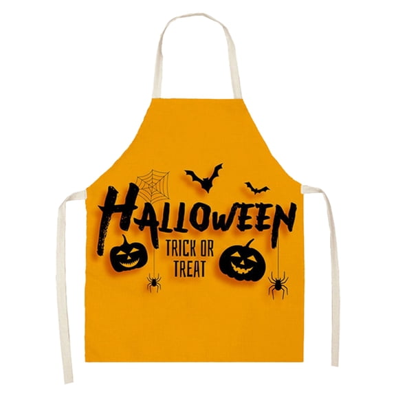 LHWEN Hallowee-n Cooking Apron Scary Face Bats Design Adjustable Kitchen Apron for Women Men Baking BBQ Party Decorations Cotton Linen Breathable Perfect Gift for Halloween Parties Houses