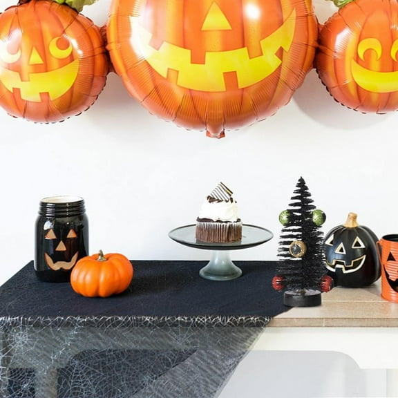 LHWEN Halloween Bottle Brush Trees Black Scary Tabletop Tree Fall DIY Crafts Table Ornaments Miniature Scenes Village Displays Quality PE Material Sturdy Exquisite Design Needle Tree Lifelike Resin