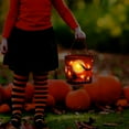 thumbnail image 1 of LHWEN Halloween Candy Bags Trick Or Bags Light-Up Halloween Buckets Full Halloween Theme Pumpkins Bats 9.8" Diameter x 9.8" High LED Design Multipurpose Reusable Lightweight Sturdy Material Polyester, 1 of 3