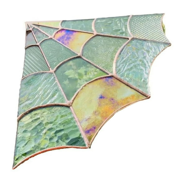 LHWEN Halloween Door Attachment Stained Glass Window Wall Decoration Corner Sign Ornament Elegant Design Easy Installation Versatile Use for Doors Walls Corners Charm and Mystery Unique Gift