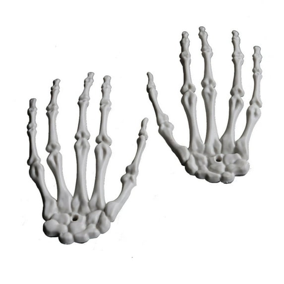 LHWEN Halloween Skeleton Hands Realistic Life Size Severed Plastic Props Creepy Party Decorations Curved Design Display Artist Use Learning Tools Table Decor Indoor Outdoor Hanging Decor