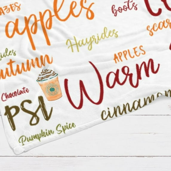 LHWEN Halloween Thanksgiving Flannel Blanket Decorative Fall Throw for Couch Sofa Bed Pumpkin and Maple Design Soft and Cozy Travel Blanket for Autumn Snuggling Machine Washable Blanket Perfect