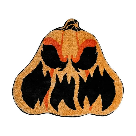 LHWEN Halloween Themed Carpet Imitation Floor Mat Door Mat Anti Slip Pumpkin Perfect Gift for Thanksgiving Christmas Birthday Party Soft Texture Living Room Dining Room Bedroom Entrance Kitchen