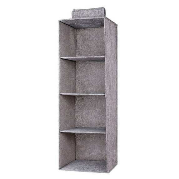 LHWEN Hanging Closet Organizer 5 Shelf Storage for Clothes Shoes Bags Heavy Duty Non-Woven Fabric Closet Dresser with Sturdy Cardboard for Bedroom Wardrobe
