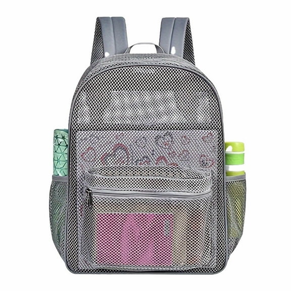 LHWEN Heavy Duty Mesh Backpack See Through College Backpack with Padded Shoulder Straps Lightweight and Semi-Transparent Bag for Swimming Outdoor Sports Travel Large Capacity Easy Organization