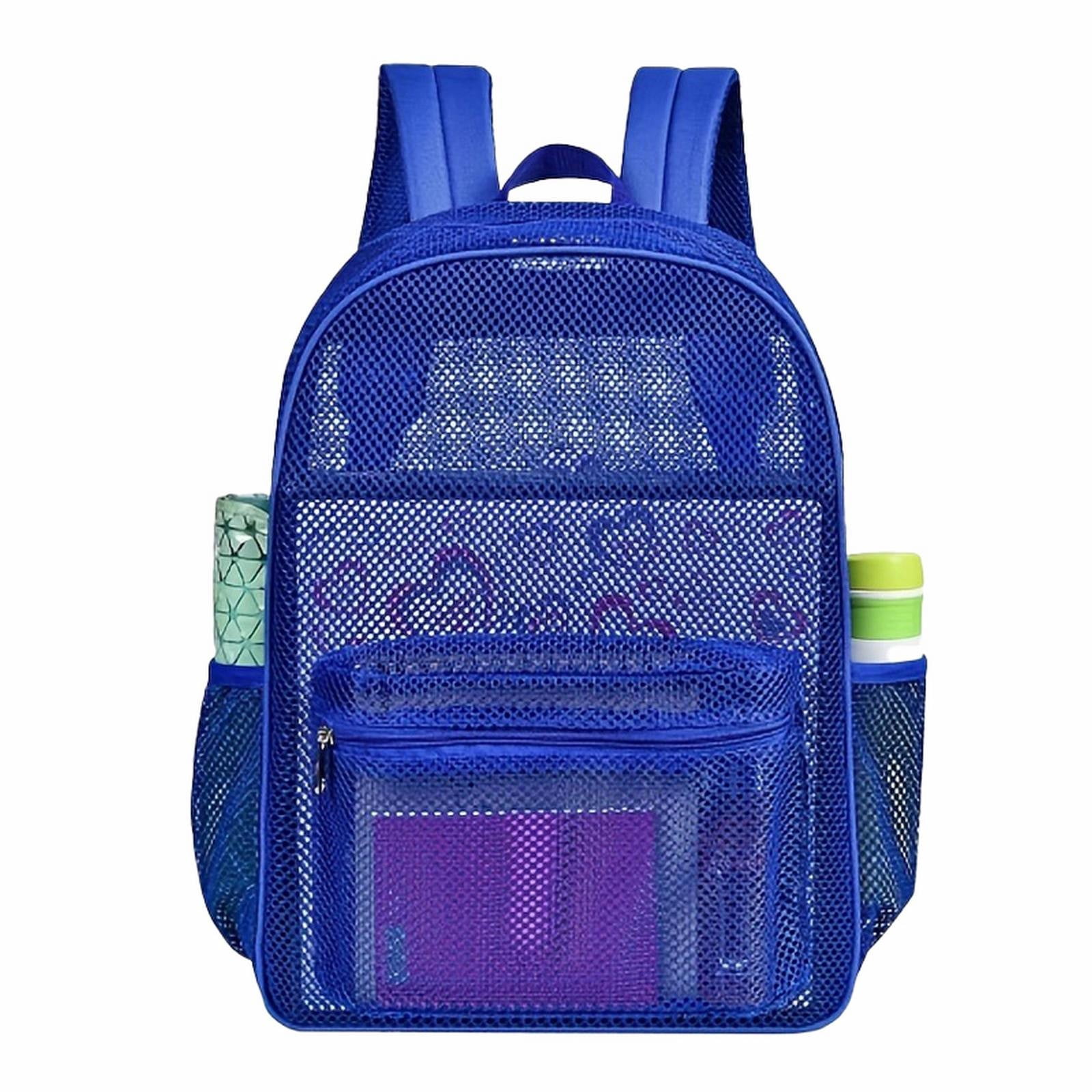 LHWEN Heavy Duty Mesh Backpack See Through College Backpack with Padded Shoulder Straps ...