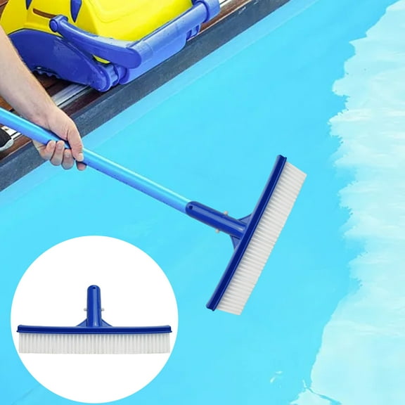 LHWEN Heavy Duty Swimming Pool Brush 18 Inch Wide Polypropylene Body Compatible with Standard 1.25 Inch Pool Poles Ideal for Floor and Wall Cleaning Dense for High Efficiency Suitable for Pools Spas