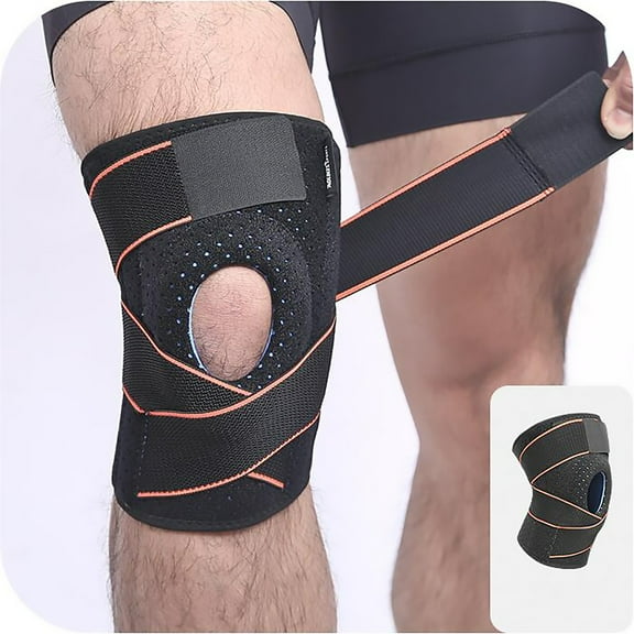 LHWEN Knee Brace for Men and Women with Side Stabilizers and Gel Pads for Superior Knee Support and Injury Prevention Compression Sleeve for Tendonitis and Workout Comfort Adjustable Strap