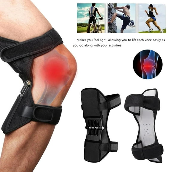 LHWEN Knee Brace Support for Squats Mountaineering Skiing Sports Knee Booster with Spring System Adjustable Unisex Design Knee Pressure and Weight Easy to Wear for Hiking Running Skiing Lightweight