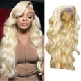 thumbnail image 1 of LHWEN Lace Front Wig Human Hair Highlight Long Curly Wig for Women 28 Inch Dark Roots Comfortable Breathable Adjustable Cap for Everyday Party, 1 of 8