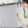 thumbnail image 1 of LHWEN Large Blanket Organizer Heavy Duty Moving Bag with Zipper Reinforced Handles Wardrobe, Bedding Waterproof Foldable Moving Bag Suitable for College Dorms Travel Camping Full Top Opening Design, 1 of 5